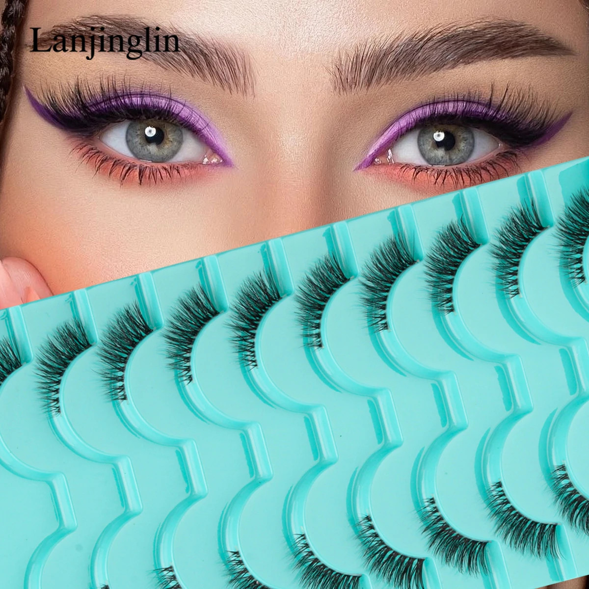 Half Lashes 3/6/10 Piars Soft Natural Cat Eye Lashes 3D Mink Lashes Makeup Eyela