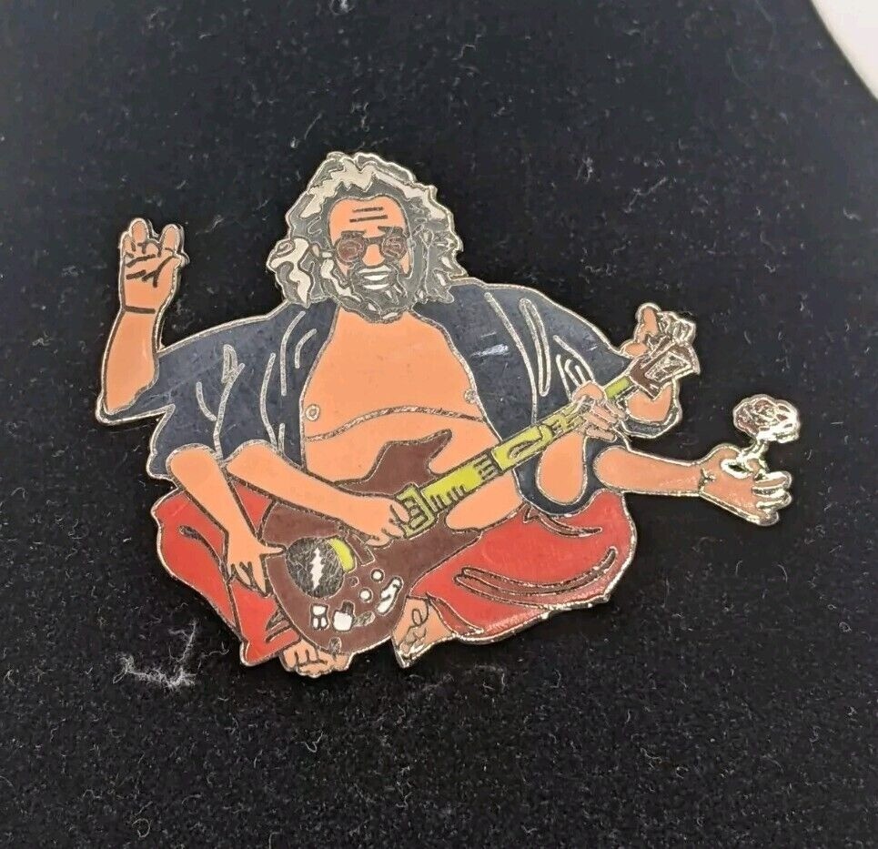 Grateful Dead Jerry Garcia Pin Enameled Metal Music Man 6 Arms Guitar 2"