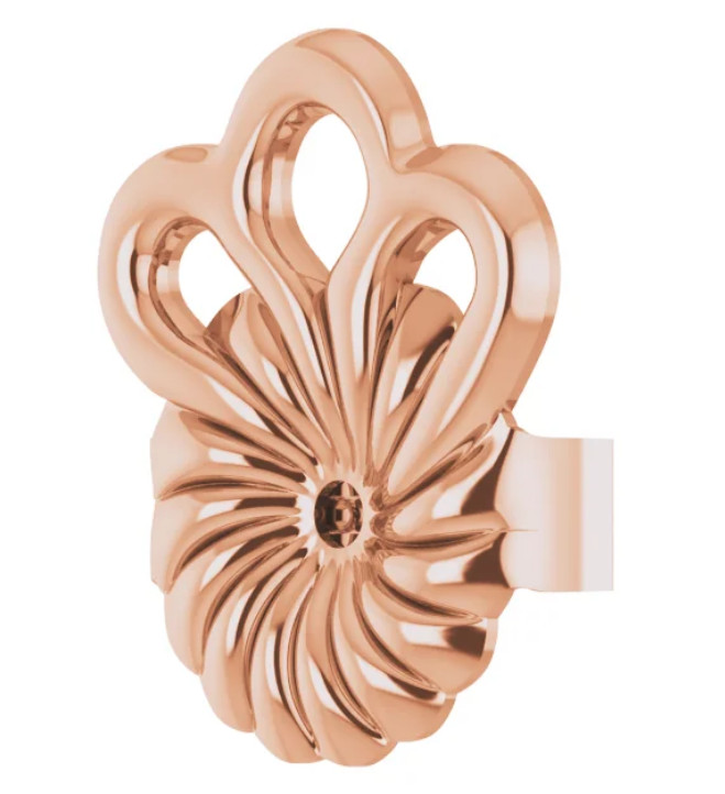 PAIR Large 8mm STABILIZER Lifter 14k Rose Gold Earring Friction Push backs Nuts