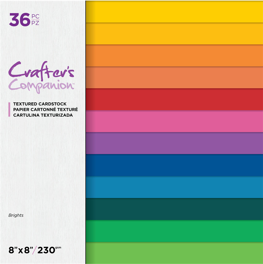 Crafters Companion 8 x 8 Textured Cardstock - Brights NEW