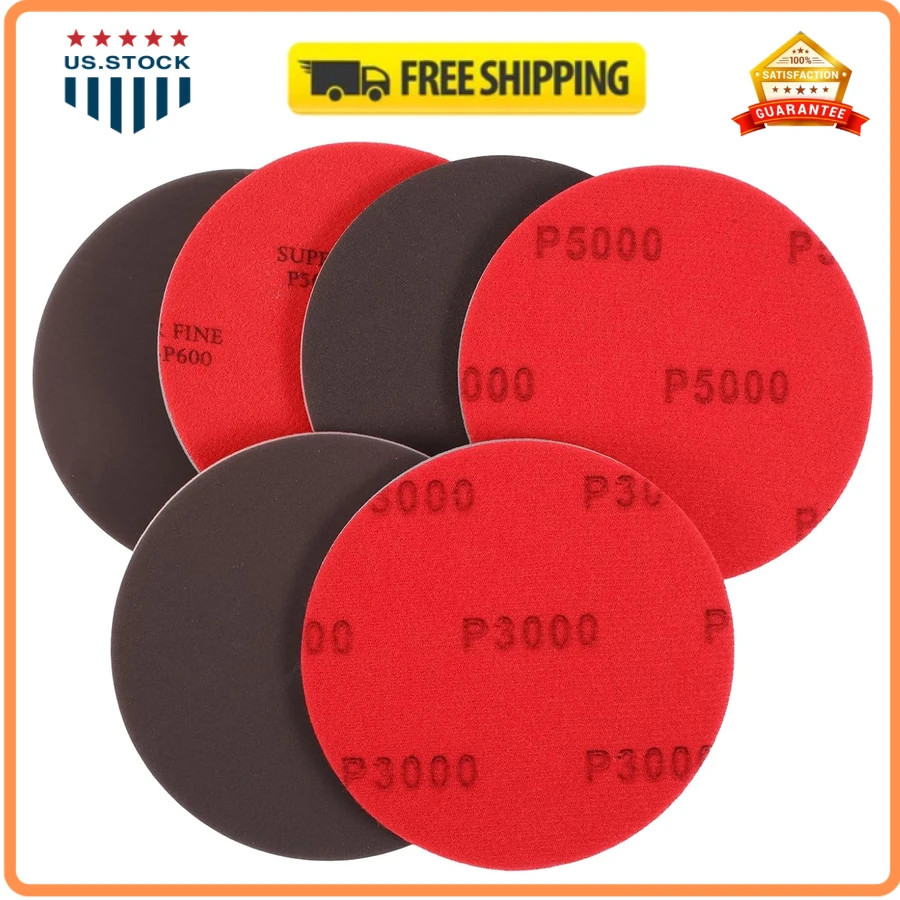 6Pcs Bowling Ball Sanding Pads Set Mixed Grits 500 to 5000 for Polishing Clea...