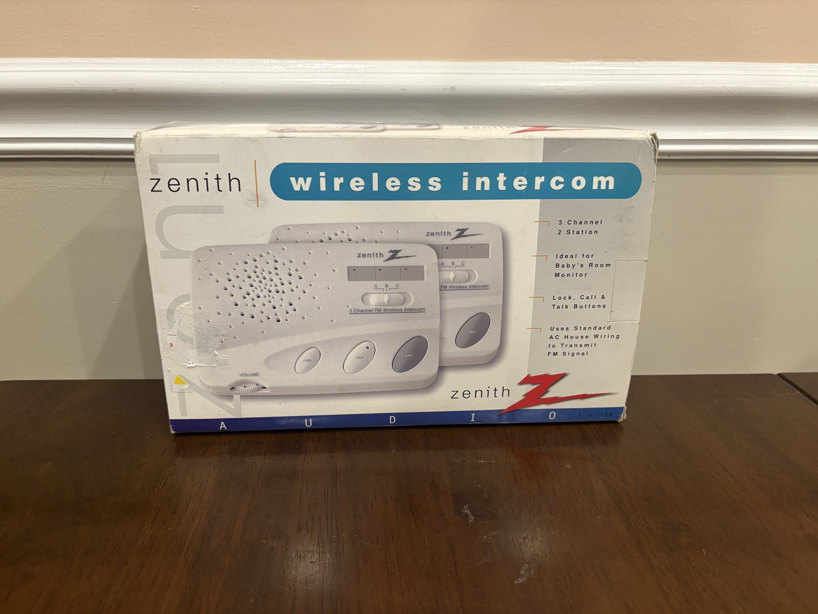 Zenith ALG 1188 - Wireless Intercom 3 Channel 2 Stations - New