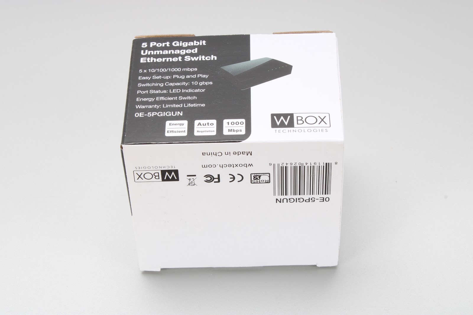 W Box 0E-5PGIGUN 5-Port Gigabit Unmanaged Ethernet Switch (Lot of 5) - NEW