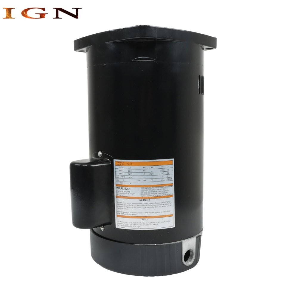 Square Flange 2HP Pool Pump Motor B2855 230V Threaded Shaft Swimming Pool Pump