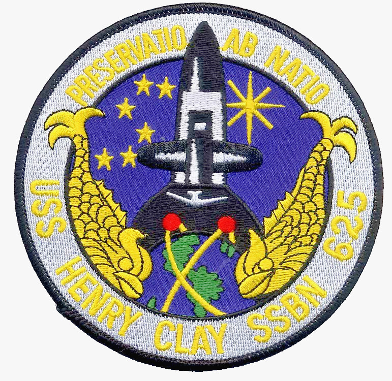 USS Henry Clay SSBN 625 Patch - Gold Writing - Cat No. B225