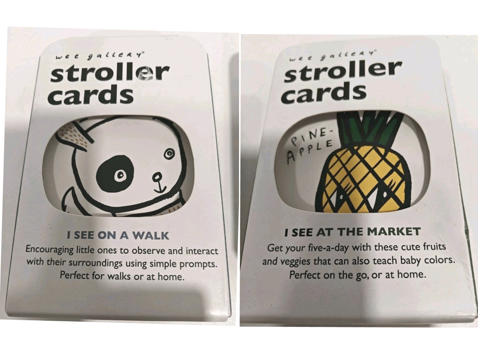 Wee Gallery Stroller Travel Cards Lot: I See At The Market & I See On A Walk NOS
