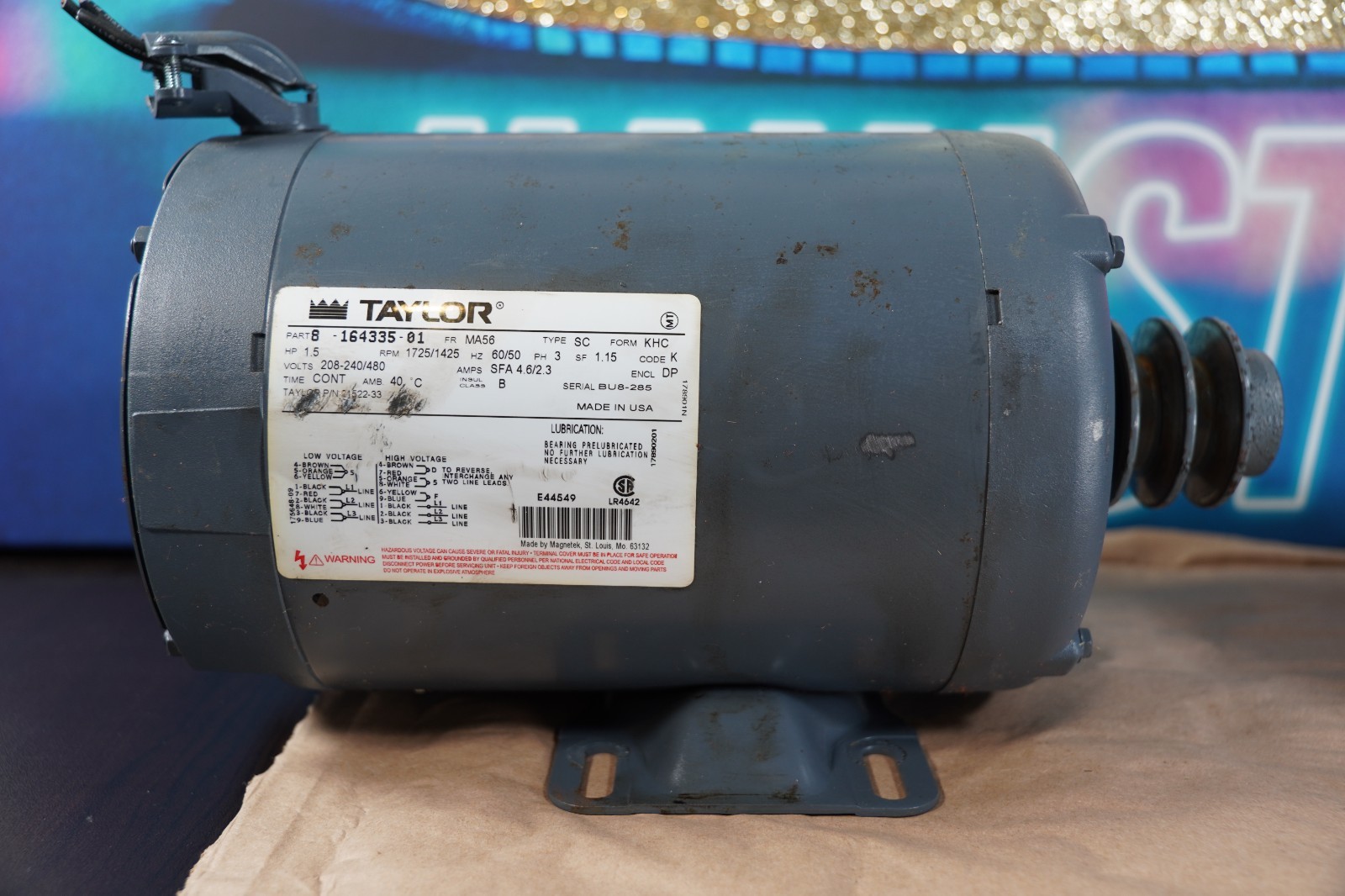 Taylor Beater Motor 3ph 021522-33 / 164335-01 : 750, 751, 754, 791, 794...
