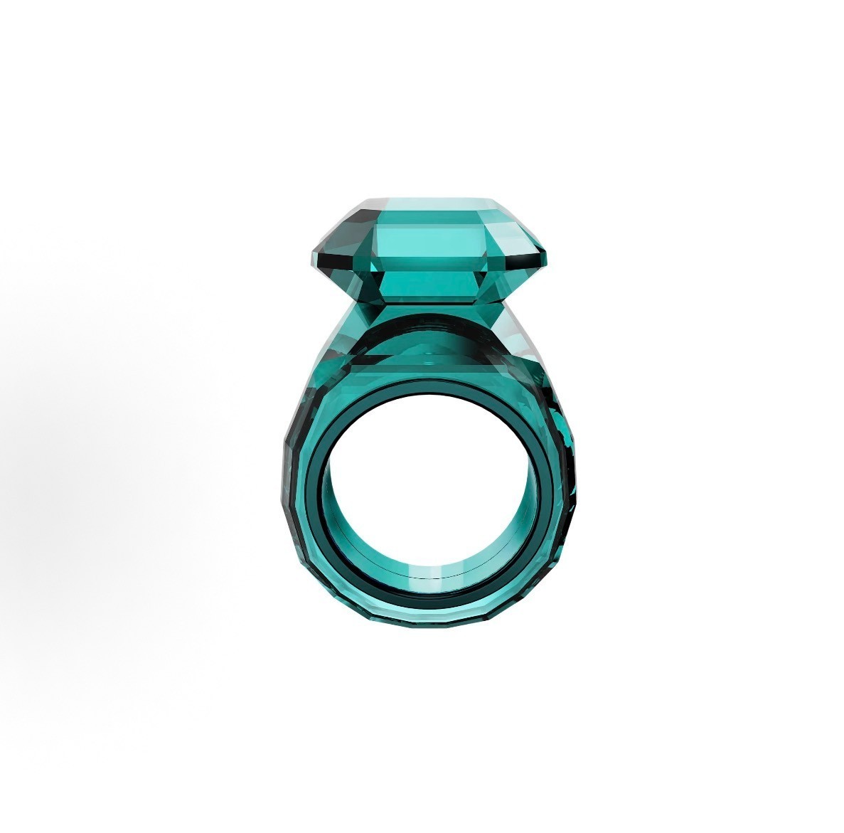 Swarovski Lucert Cut Crystal Ring - Green - Size 60US9