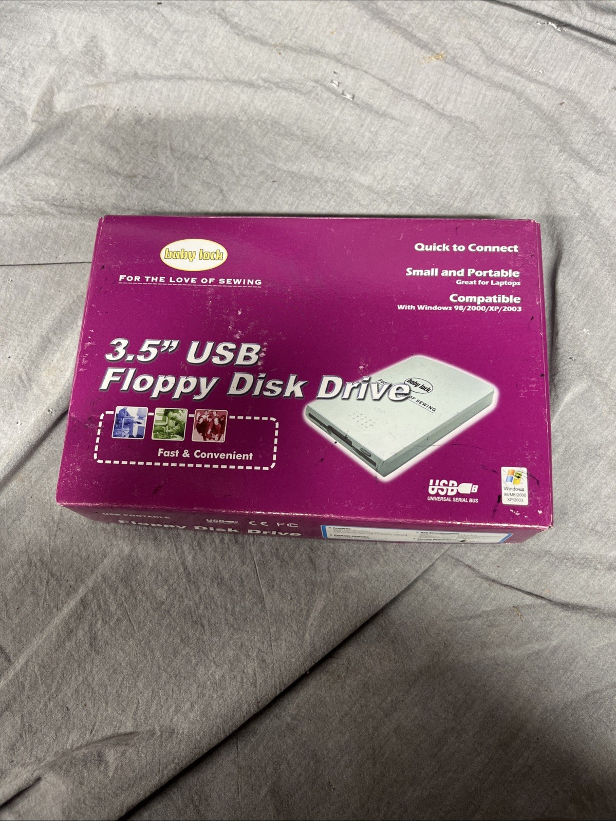 Baby Lock FT-CN-603 USB 3.5" Floppy Disk Drive Windows 98/2000/XP Vk05