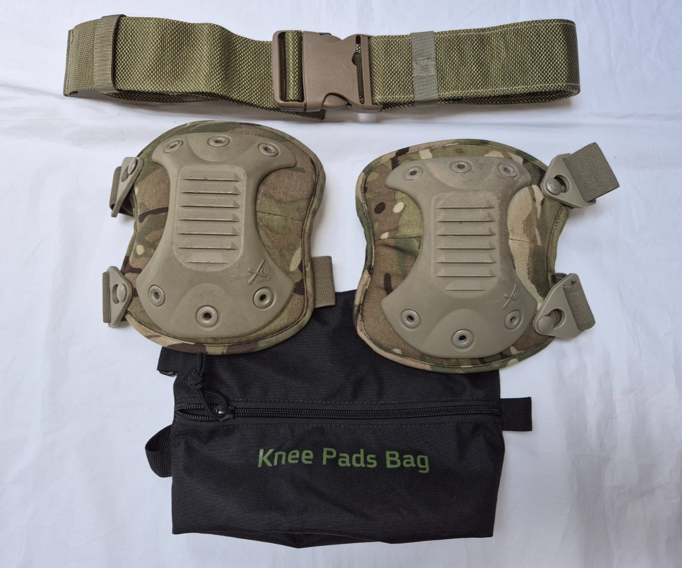 Army & Marine, MTP Virtus Protective Knee Pads Proxon XRD + PLCE Olive Belt