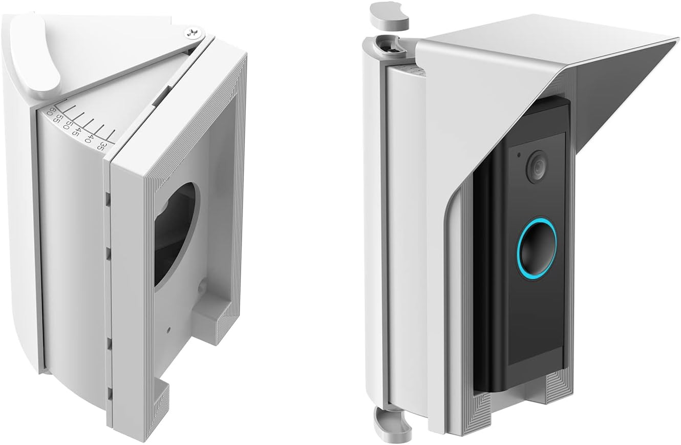 Video Doorbell Mount for Blink, Nest & Ring | Adjustable 30-60° Angle Wedge Kit