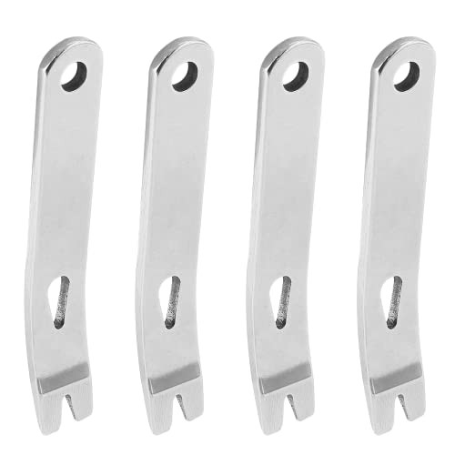 Biaungdo 4 Pcs Mini Crank Crowbar, Stainless Steel Mini EDC Pry Bar Keychain