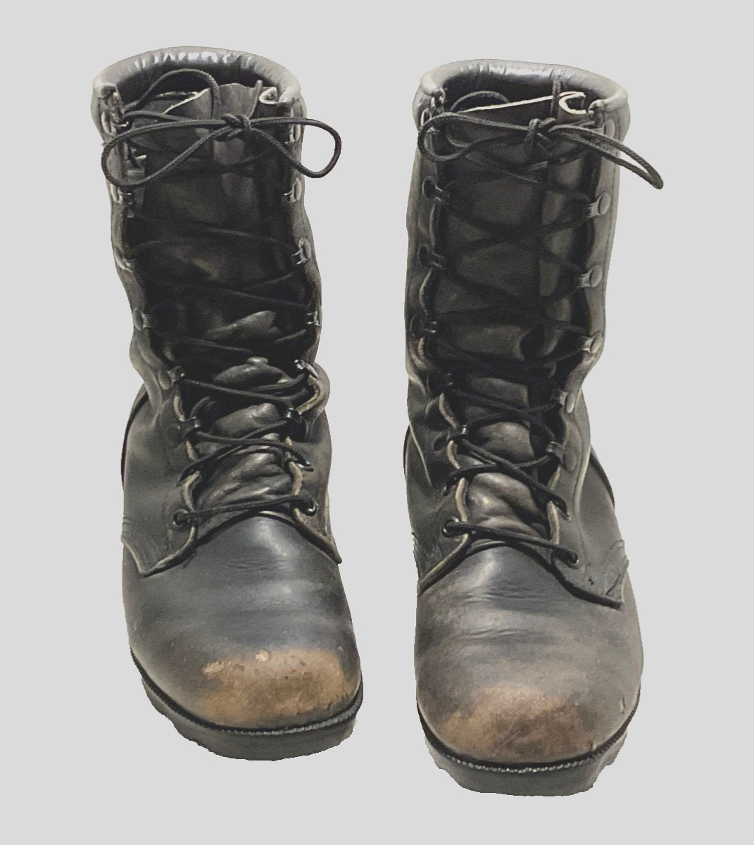 Combat Boots Black Leather Size 9R Military RO Search 1997 Grunge Steampunk