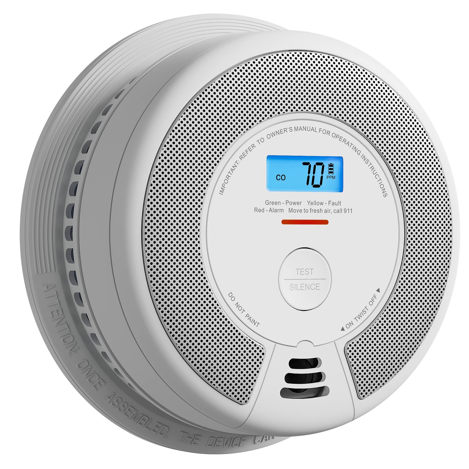 X-Sense Interconnected Smoke And Carbon Monoxide Detector 10-Year Battery Not