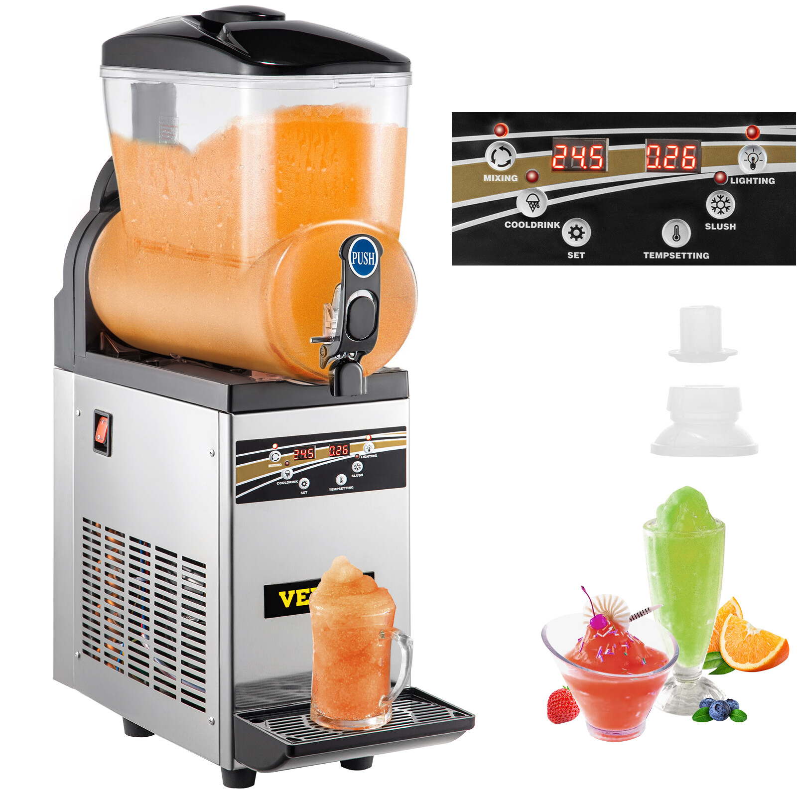 VEVOR Commercial 15L Slush Machine Frozen Drink Margarita Smoothie Maker Home