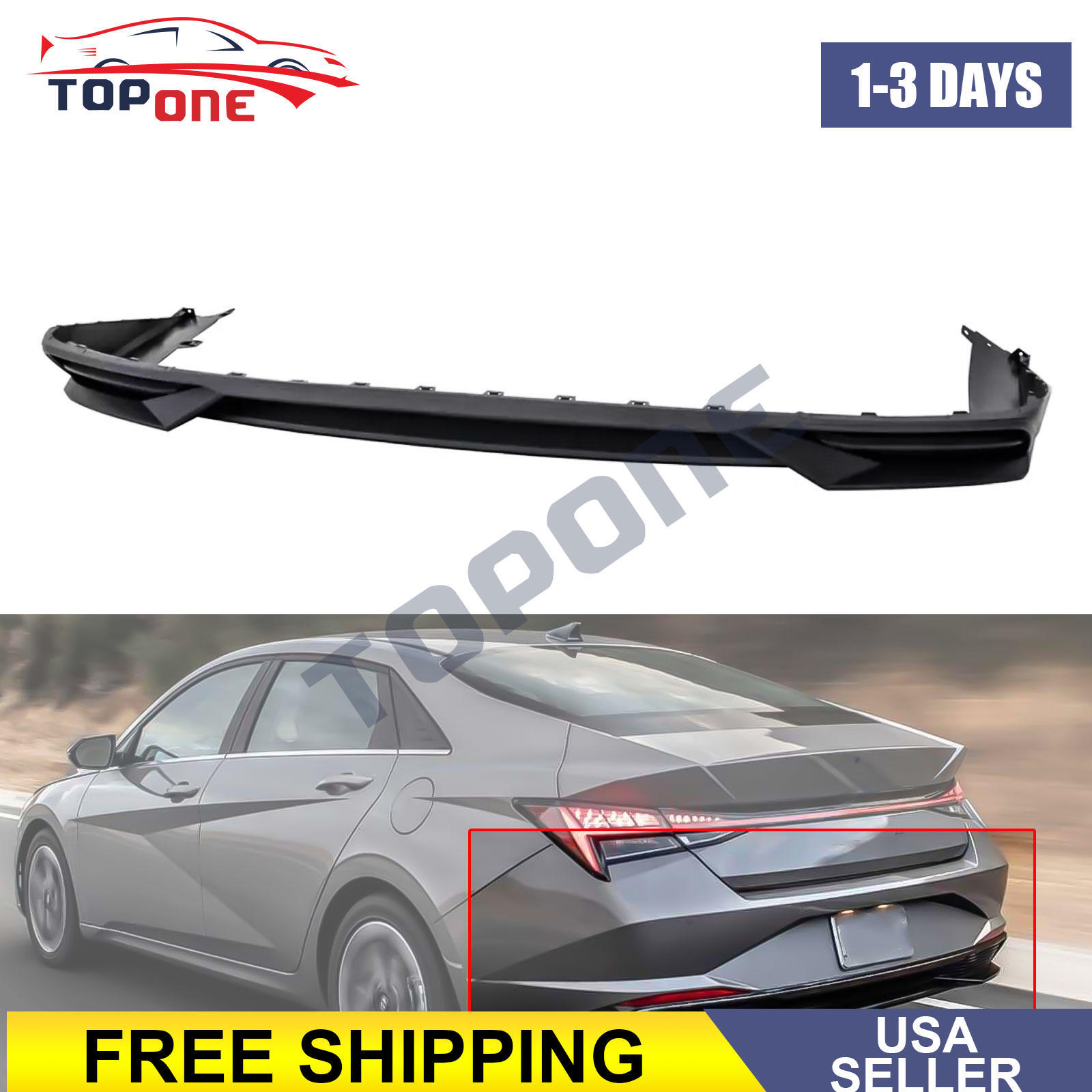 Air Dam Deflector Lower Valance Apron Rear Fits 2021-2023 Hyundai Elantra