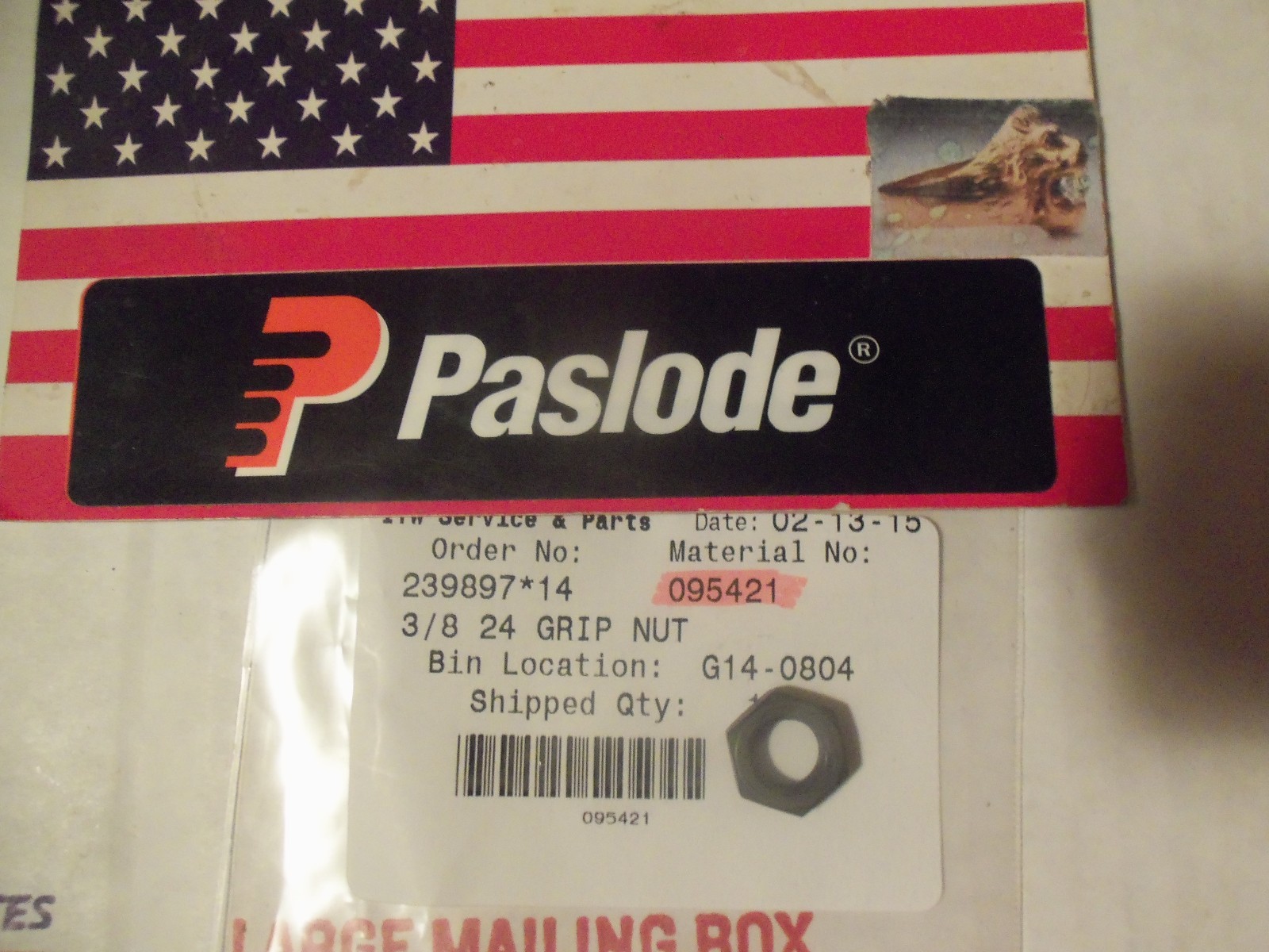 "GENUINE"  Paslode # 095421   3/8 24 GRIP NUT