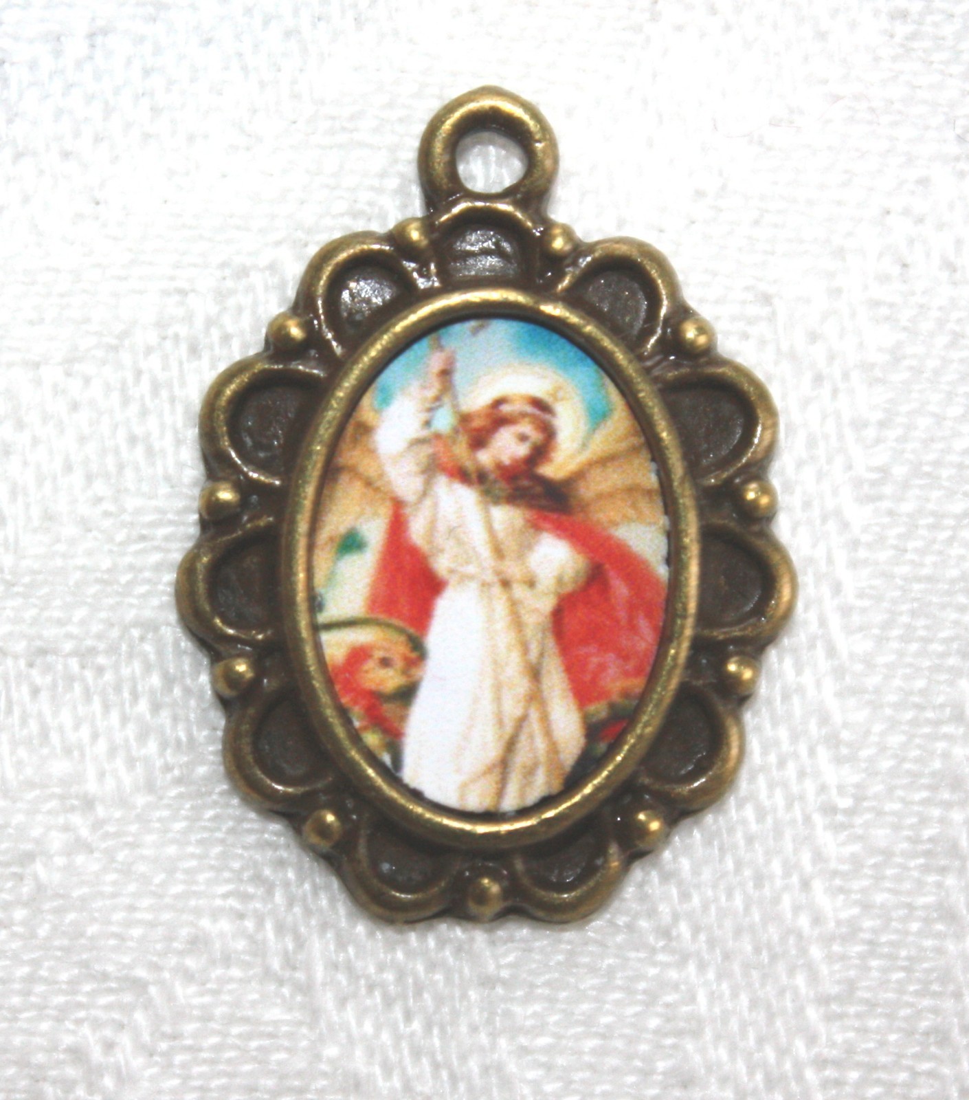 St. Michael the Archangel Rosary Mini Medal/Choice of Silver/Bronze/Antique Gold