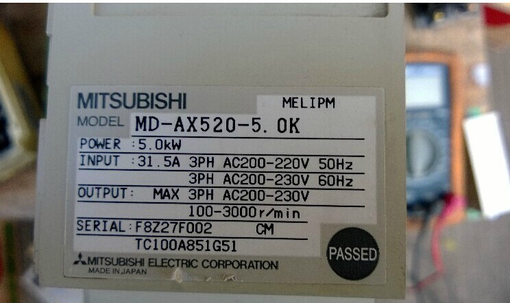 1PCS Used Mitsubishi Drive MD-AX520-5.0K 220V-5.0K Tested