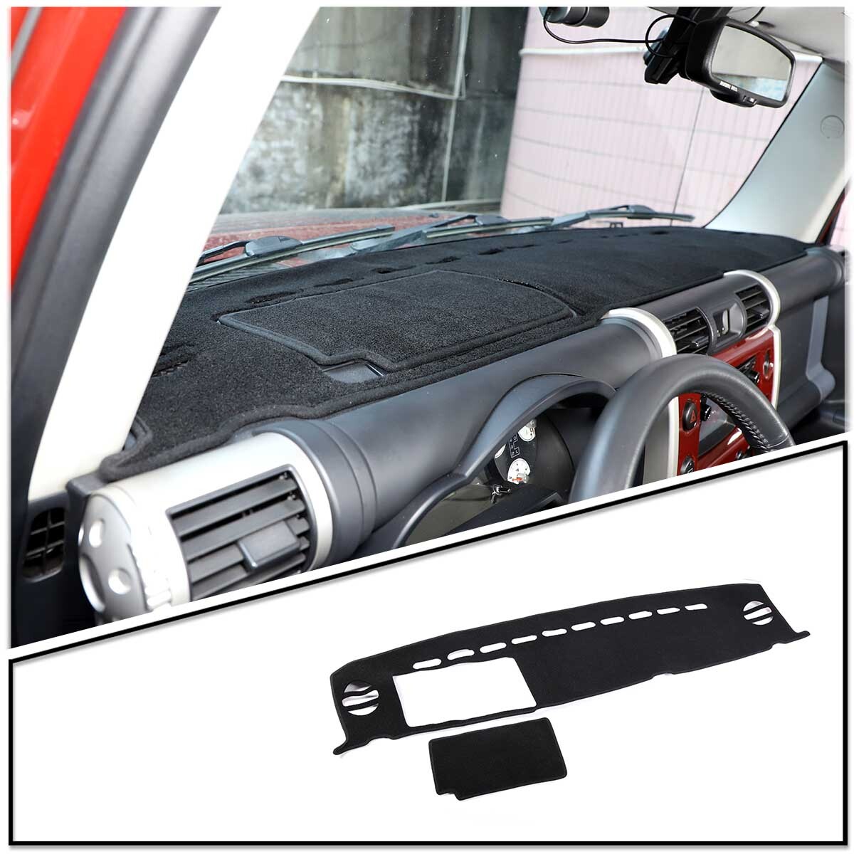For Toyota FJ Cruiser 2007-2021 Dashboard Sunscreen Sunshade Pad Black Pad Black