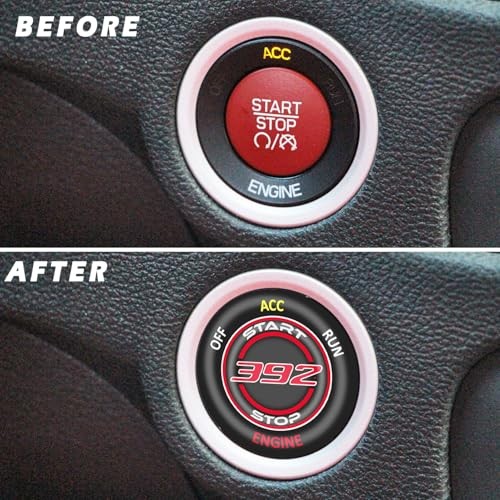 Push Start Button Cover for Dodge Challenger Charger Red - 392 New Style