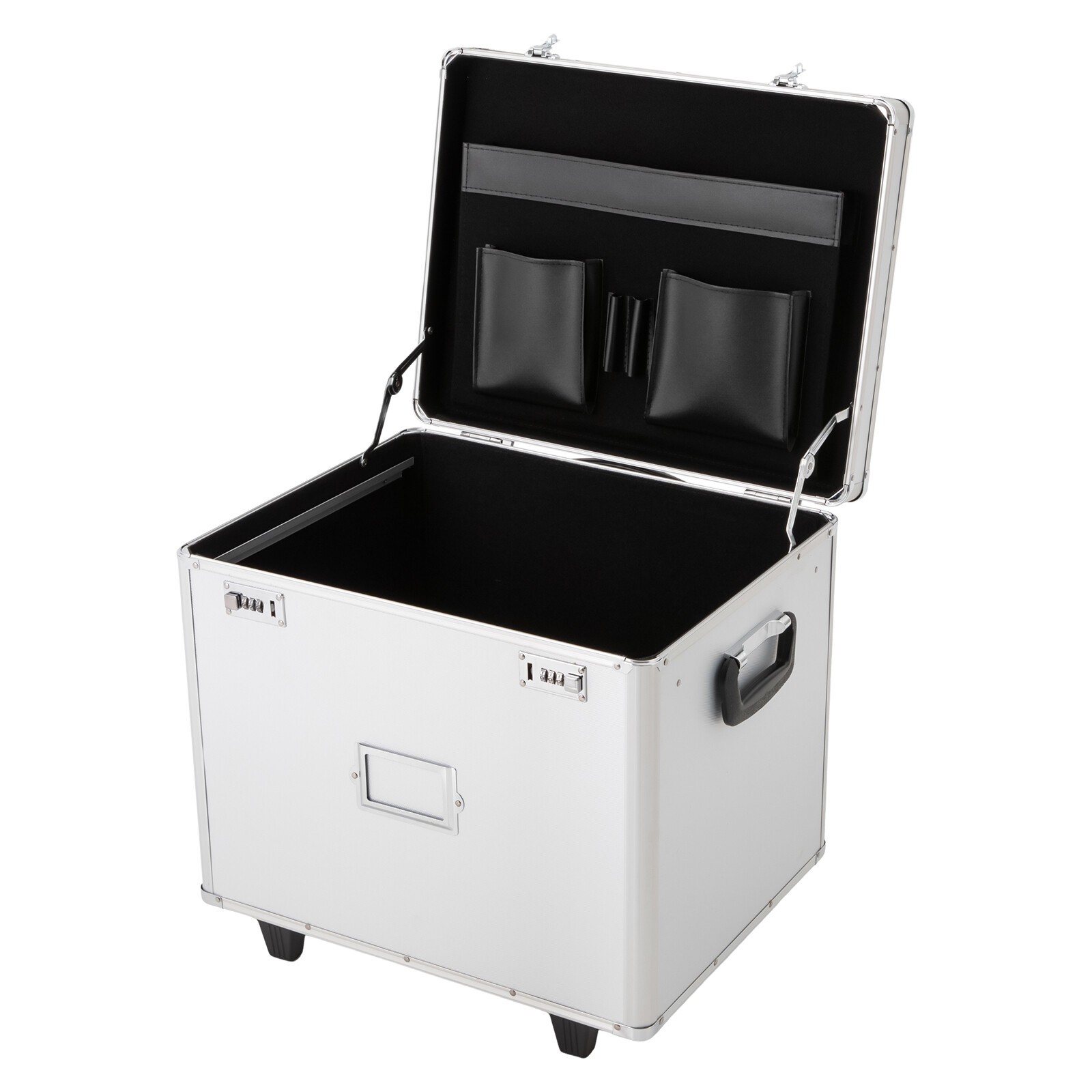 Locking Mobile Business Case, Aluminum Alloy File Lock Box, Hand pull File Case