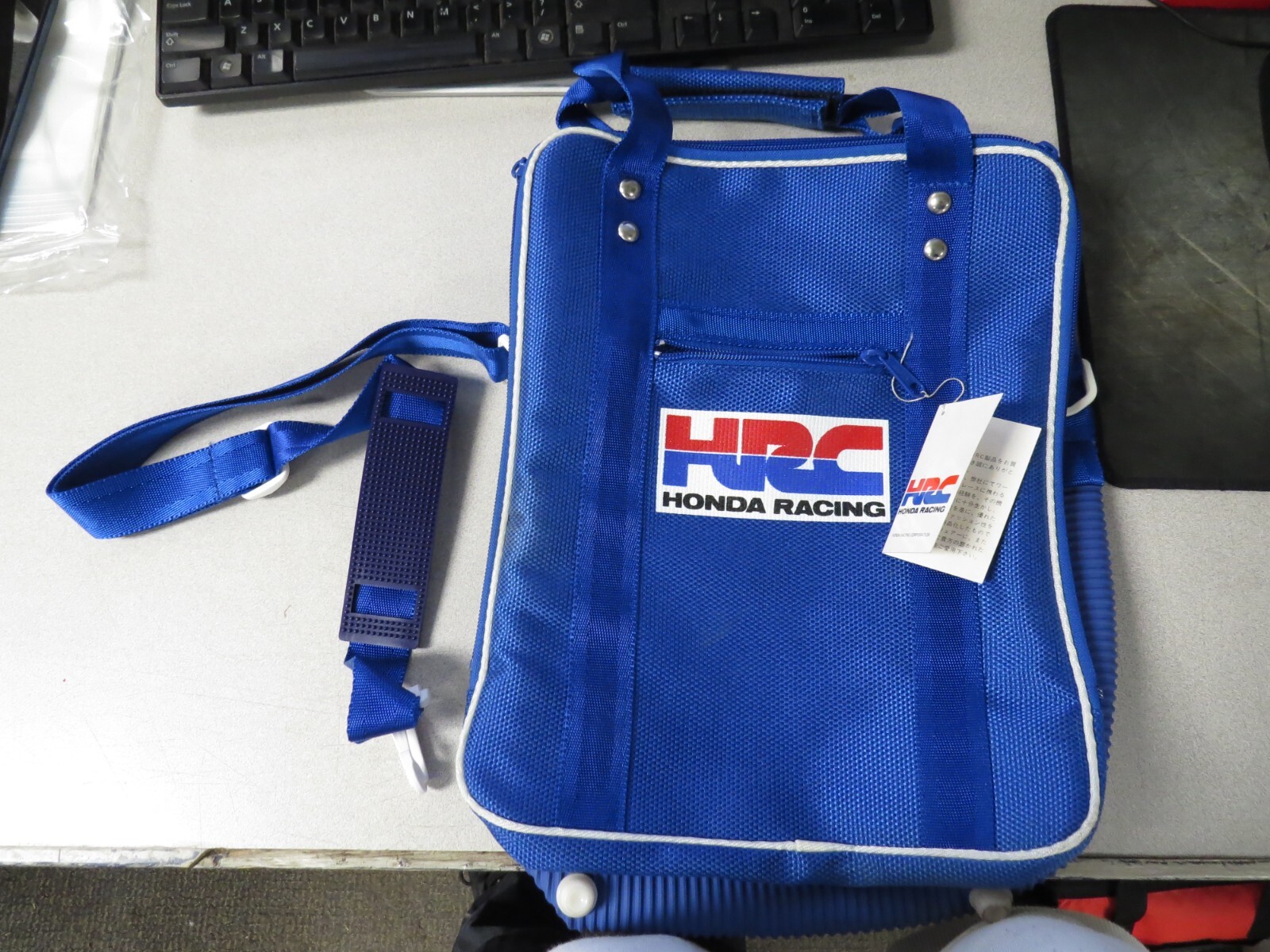 Vintage NOS Honda OEM Blue HRC Honda Racing Shoulder Bag HC-902 1603-038