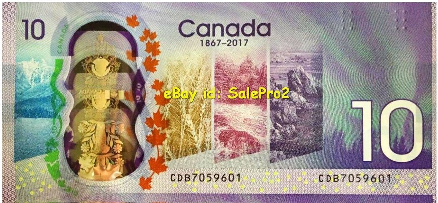 CANADA 2017 LIMITED EDITION POLYMER HOLO PREFIX CDB $10 DOLLAR NEW BANKNOTE UNC