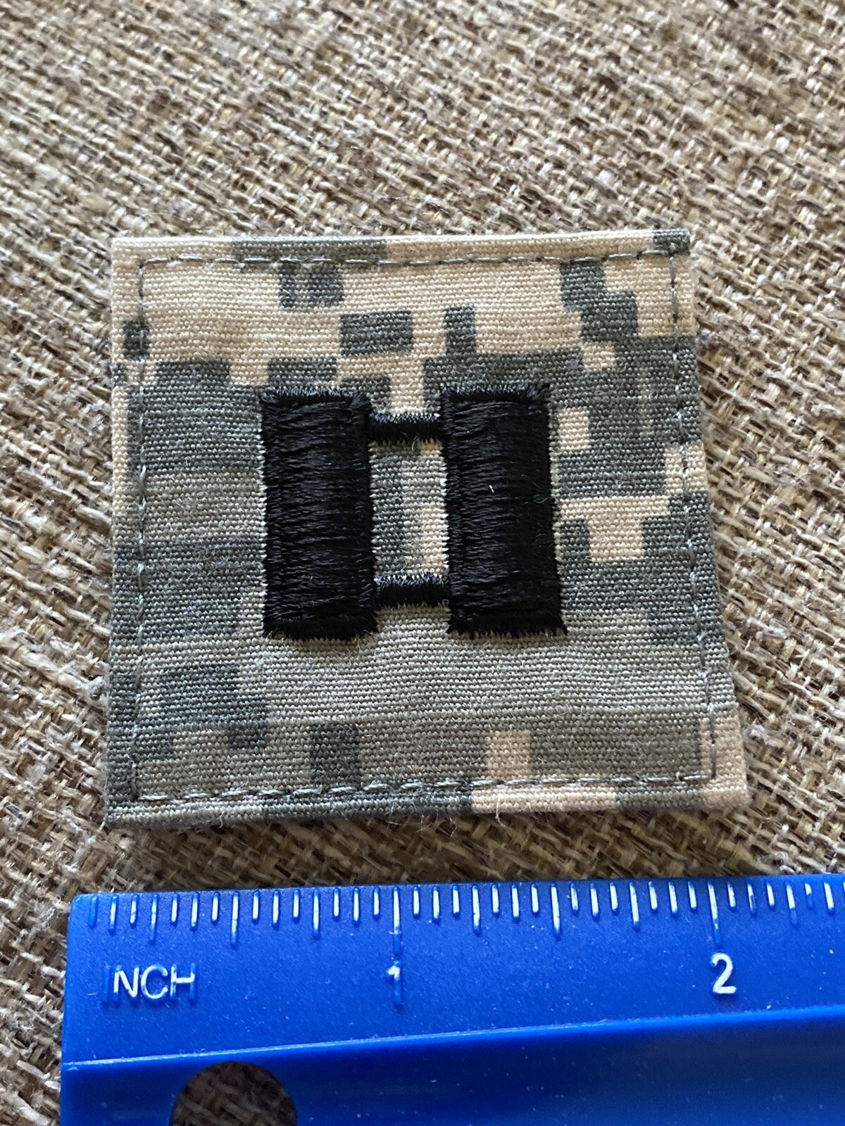 US Army Captain CPT O-3 Rank ACU Hook / Loop Pattern Military Patch INV6344