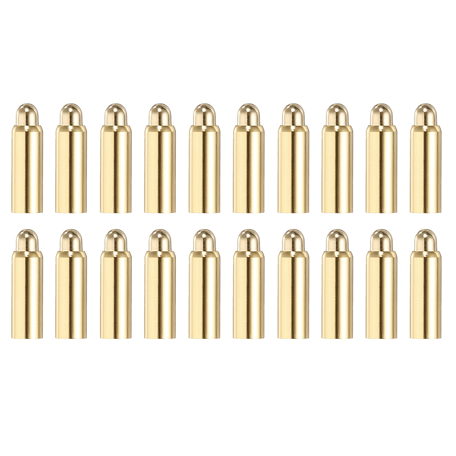20Pcs 10mm Spring Test Probe Pin, Gold Plated Spring Loaded Thimble Pins