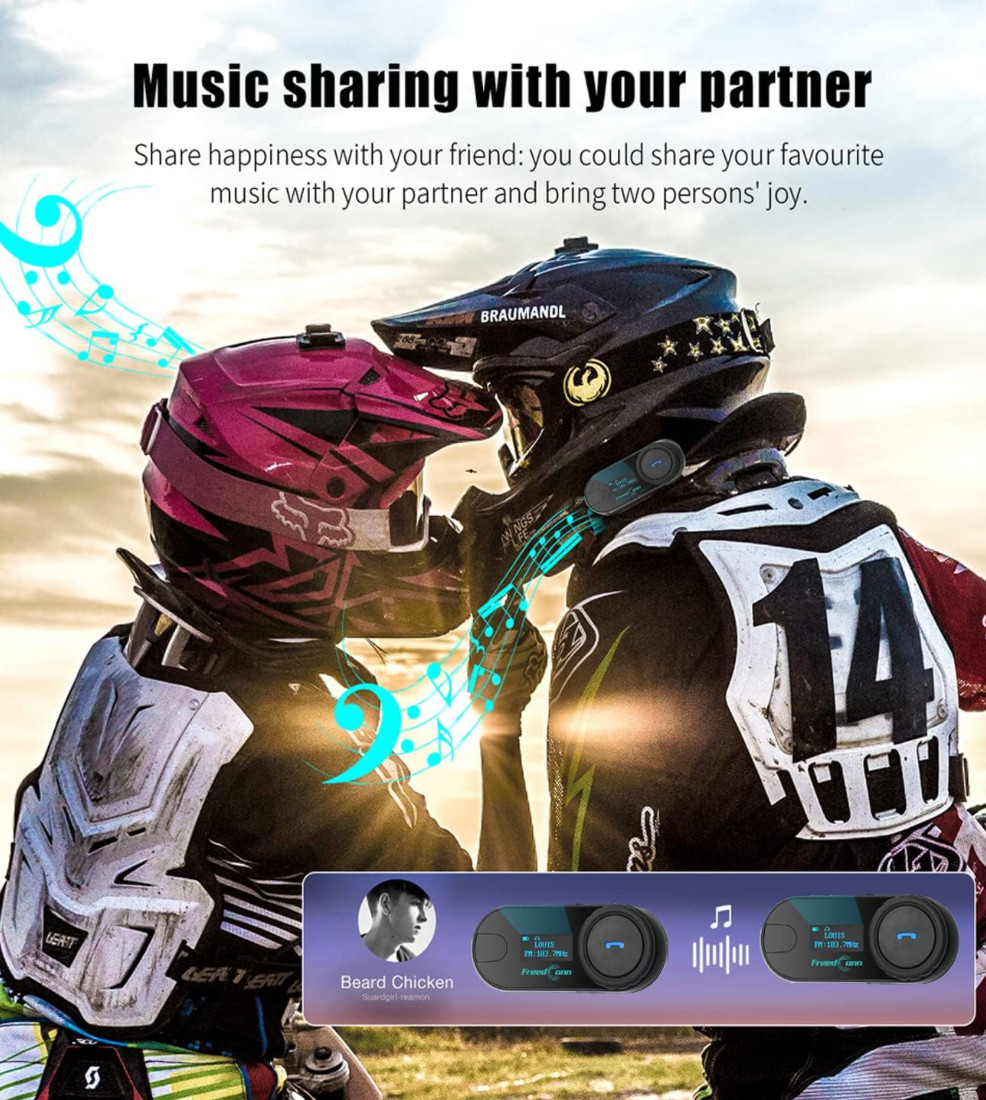 FreedConn TCOM SC Motorcycle Intercom 800M Bluetooth Helmet Headset