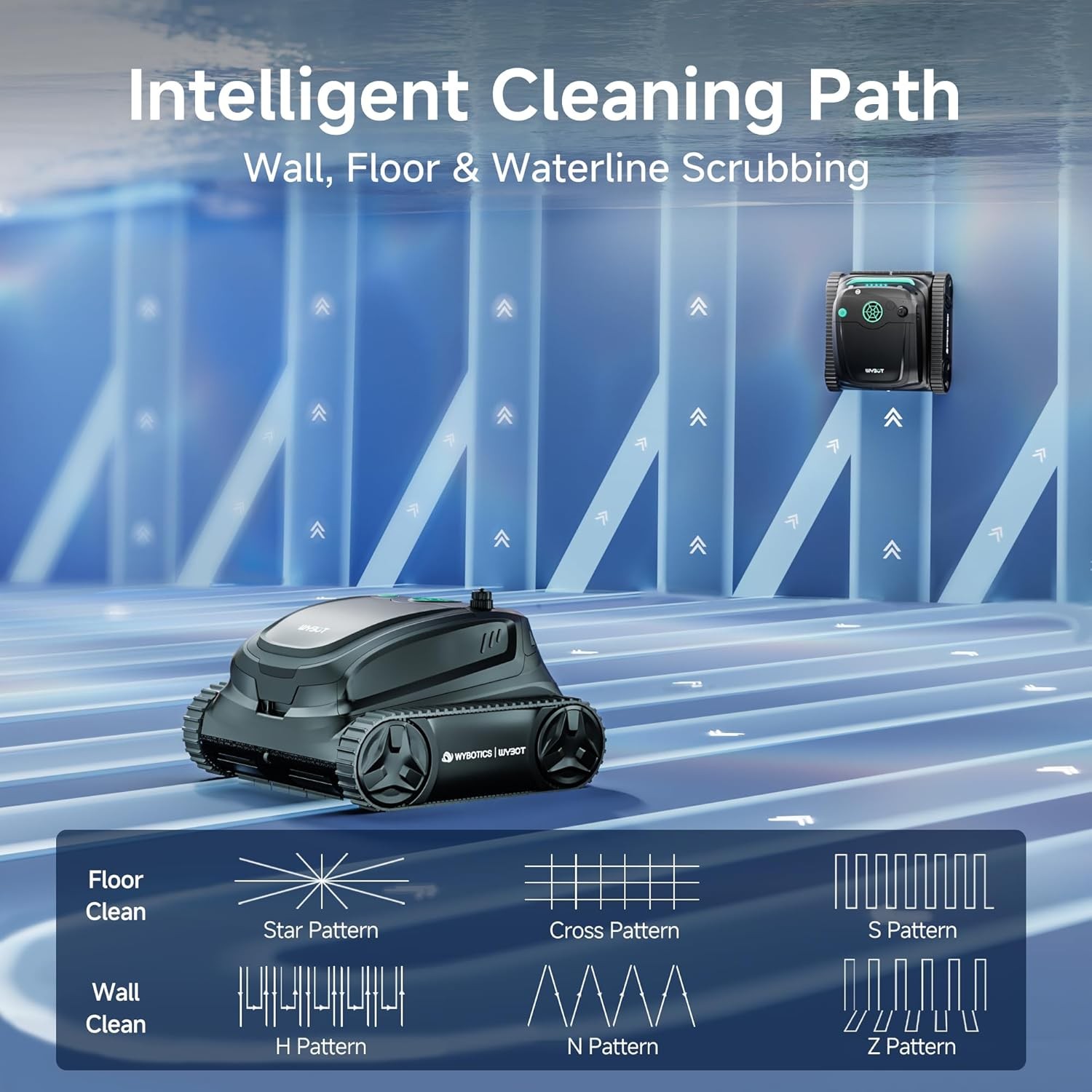 WYBOT S2 Solar Vision Robotic Pool Cleaner, AI Vision Algorithm, Auto Return