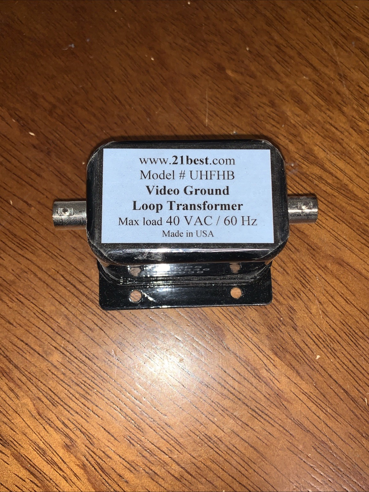 Video Ground Loop Transformer 21best Model # UHFHB 40 VAC 60 Hz Coax