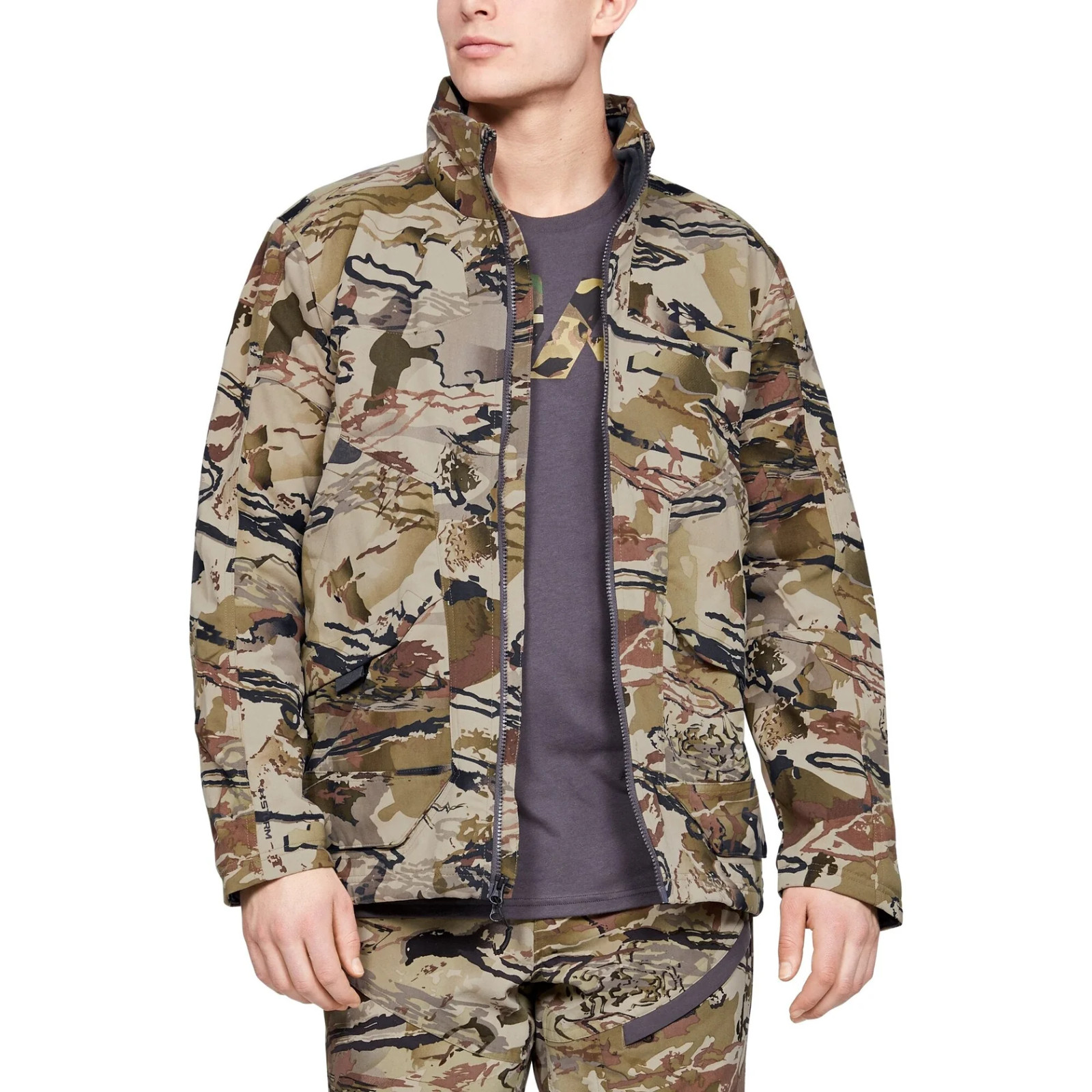 Mens Under Armour Storm Barren Camo Grit Jacket Large