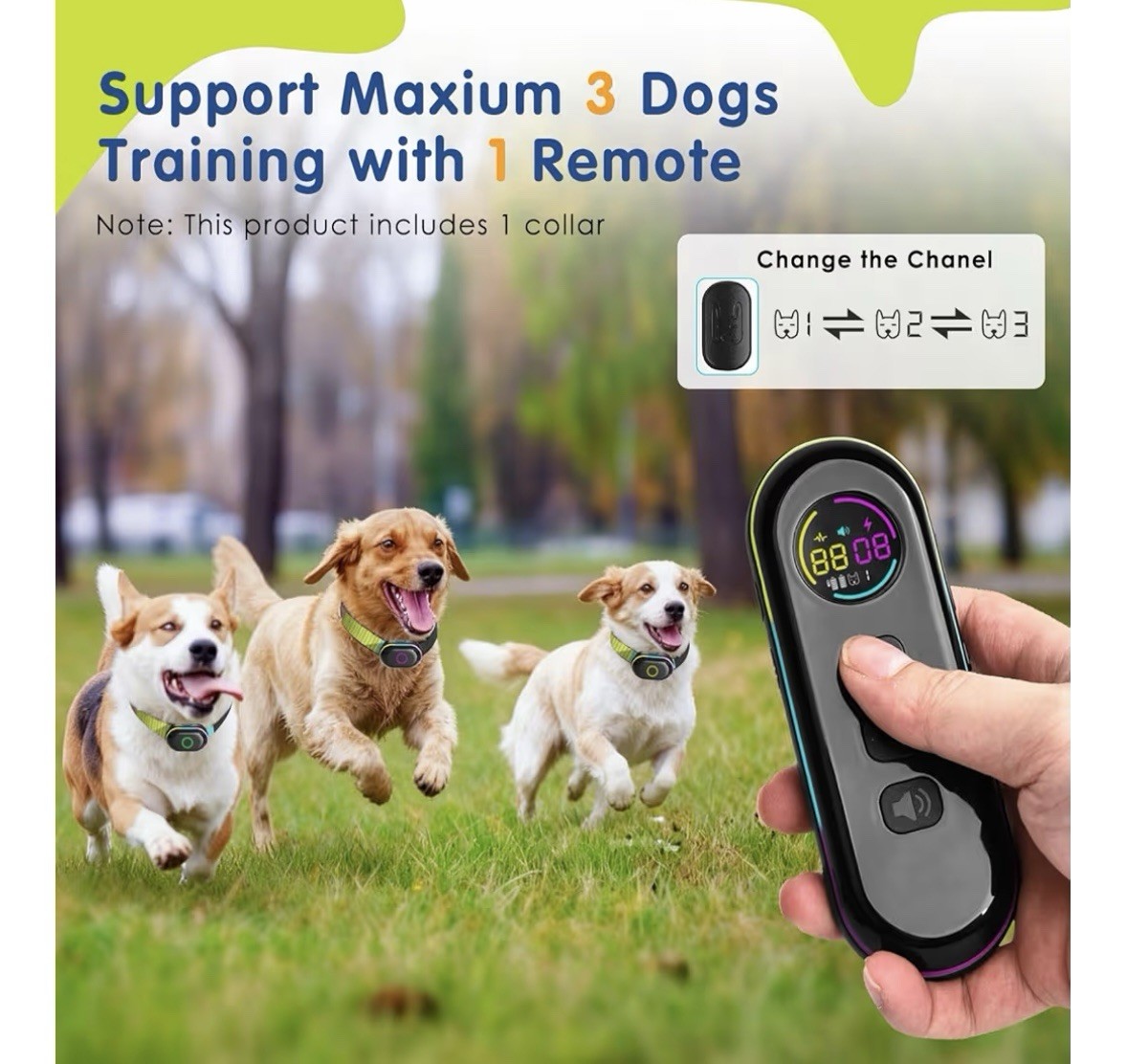 Dog Shock Collar Training Collar - White controller