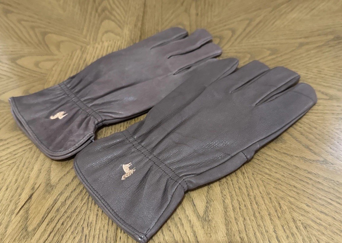 Men’s LANART Brown Leather Alpaca-Lined Gloves/ One Size/ Measurements In Pics
