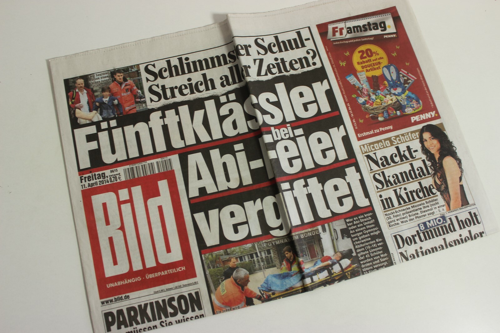 BILDzeitung 11/04/2014 April 11/4/2014 Special Occasion Gift