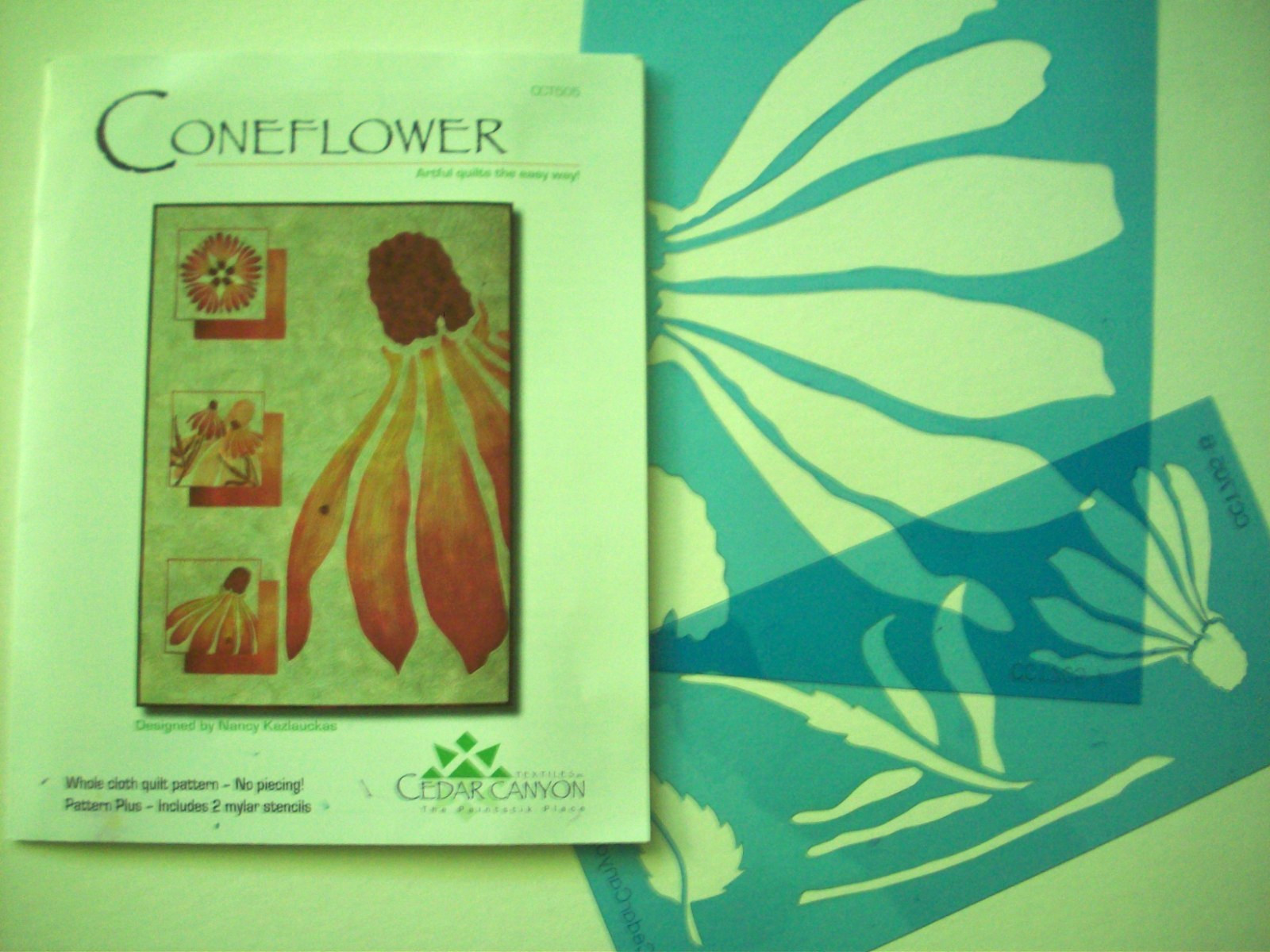 Artful Coneflower Quilt Pattern and 2 Mylar Stencils
