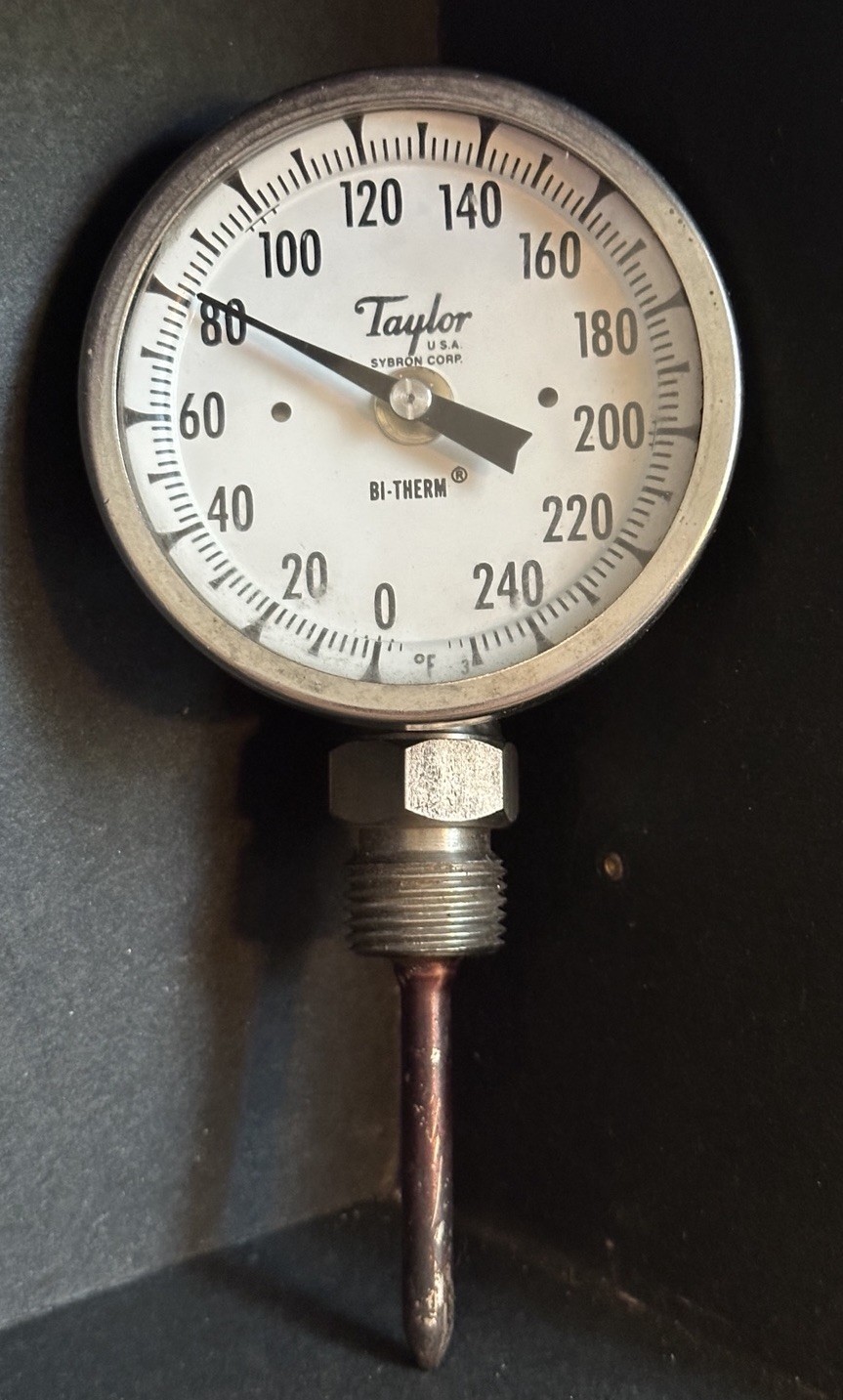 Taylor Bi-Therm Dial Thermometer 3” Diameter Vintage Sutton Corp Made In USA