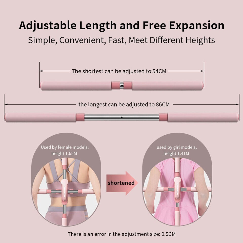 Posture Corrector Yoga Stick Stretching Tool Back Straightener Adjustable Length