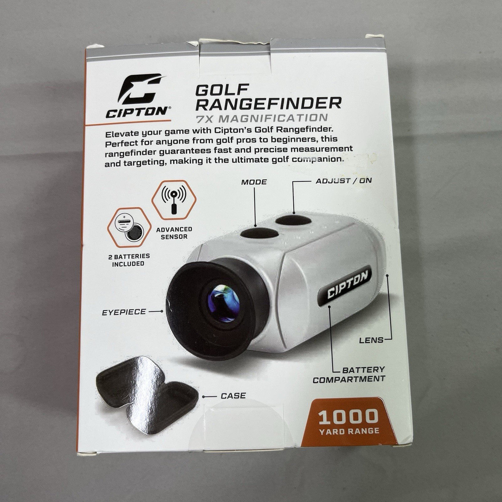 Cipton Golf Rangefinder 1000 Yard Range 7 x Magnification Advanced Sensor Case