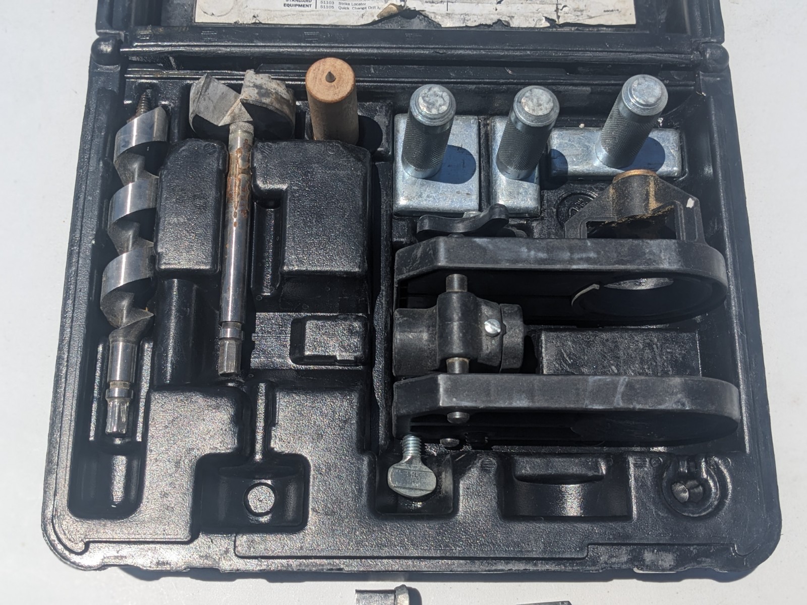 Porter Cable Cylindrical Lock Boring Jig Accessories Model 511 Case & Extras