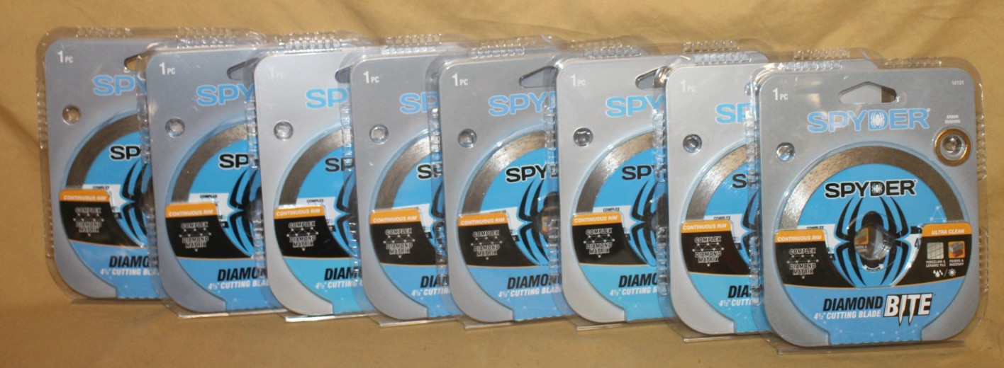 SPYDER 14101 4 1/2" CONTINUOUS RIM DIAMOND CUTTING BLADE - LOT OF 8