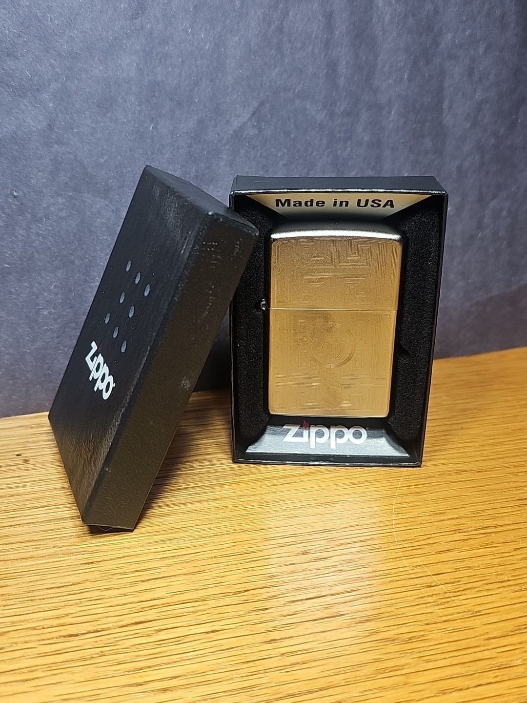 Zippo Labyrinth Design Chrome Lighter 29857 New In Box