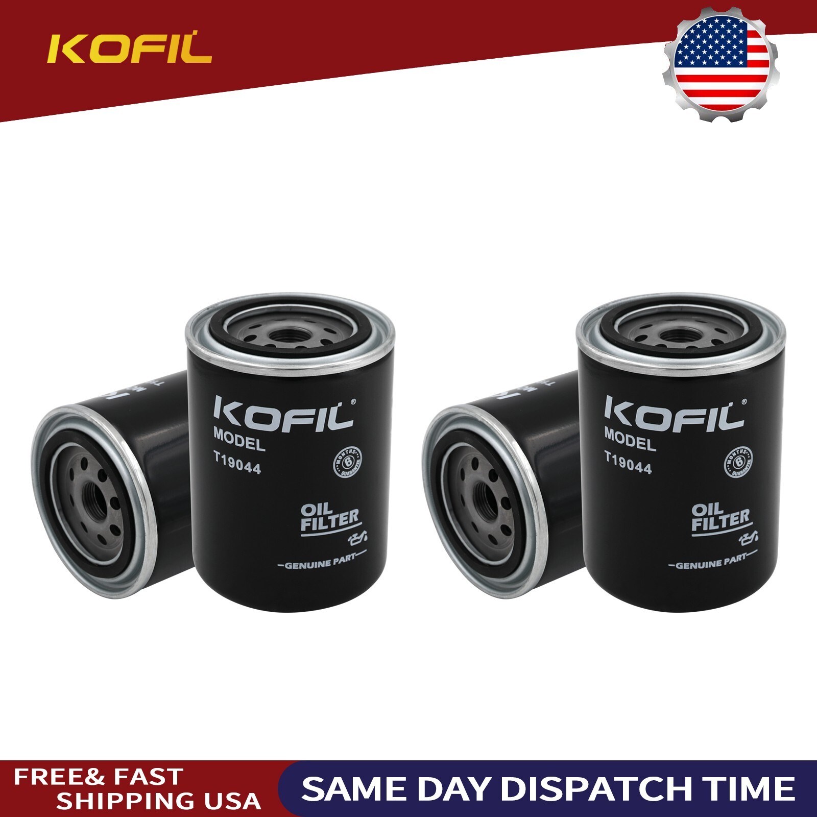2PCS T19044 Oil Filter,Compatible with most John Deere Excavators and Tractors