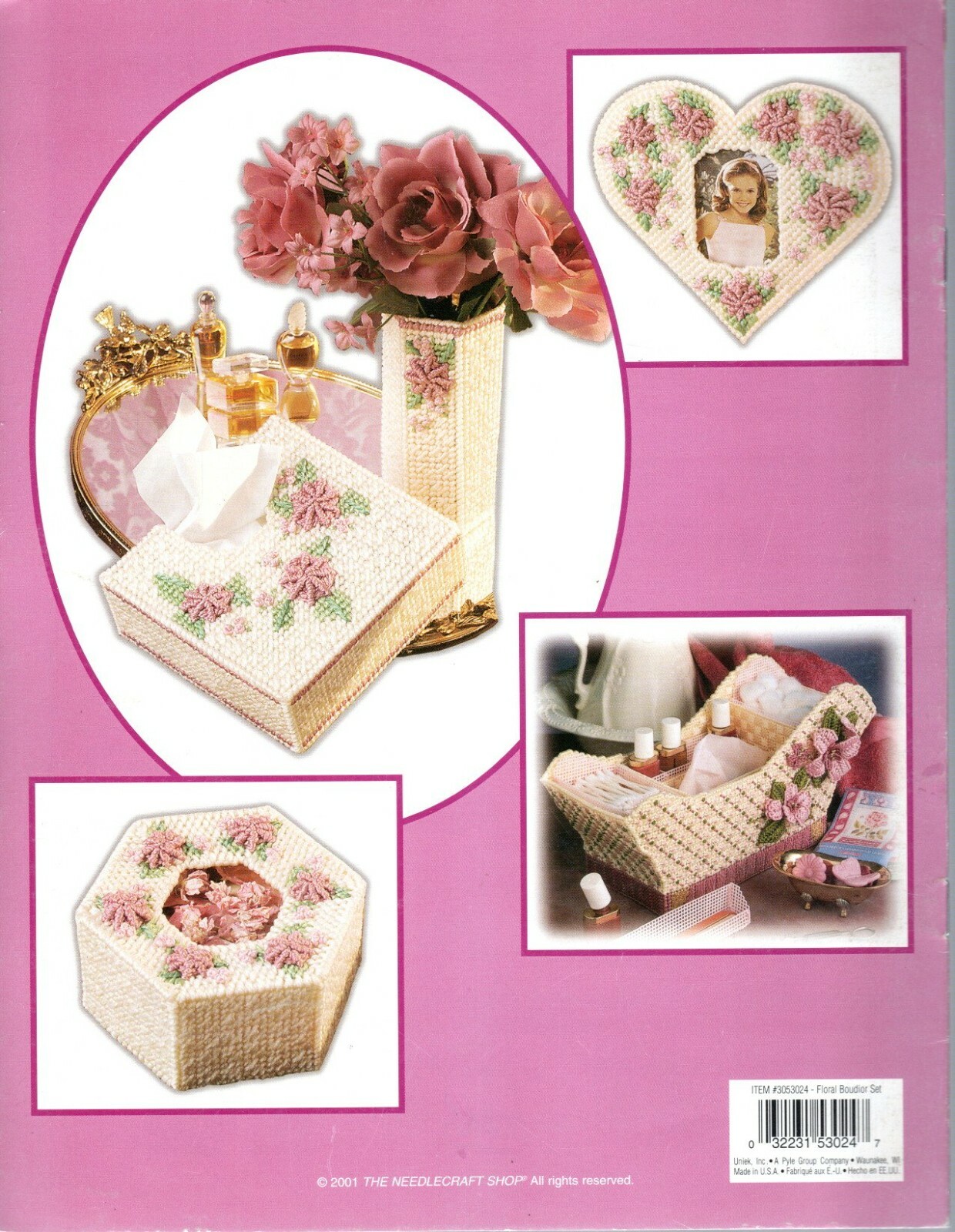 Quick Count 3053024 FLORAL BOUDOIR SET 5 Projects Plastic Canvas Pattern Leaflet