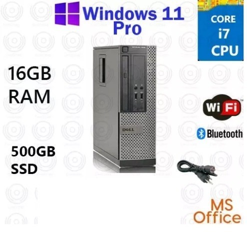 Dell Desktop i7 32GB RAM 500GB SSD Wifi Windows 11 Pro MS Office 2024