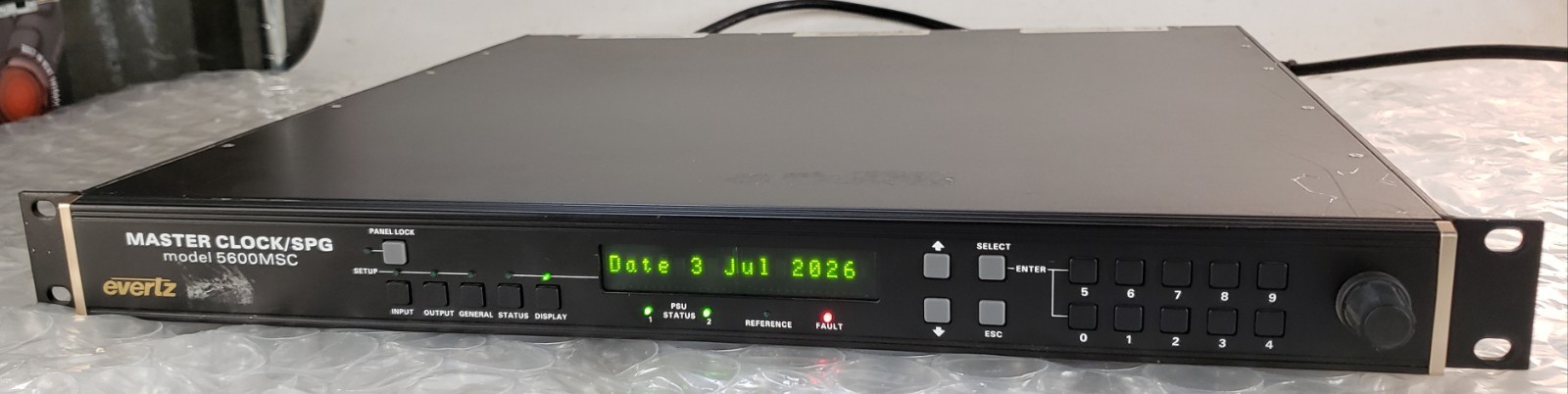 Evertz 5600MSC Master Clock/ SPG Sync Generator w/ 2x Power Cords