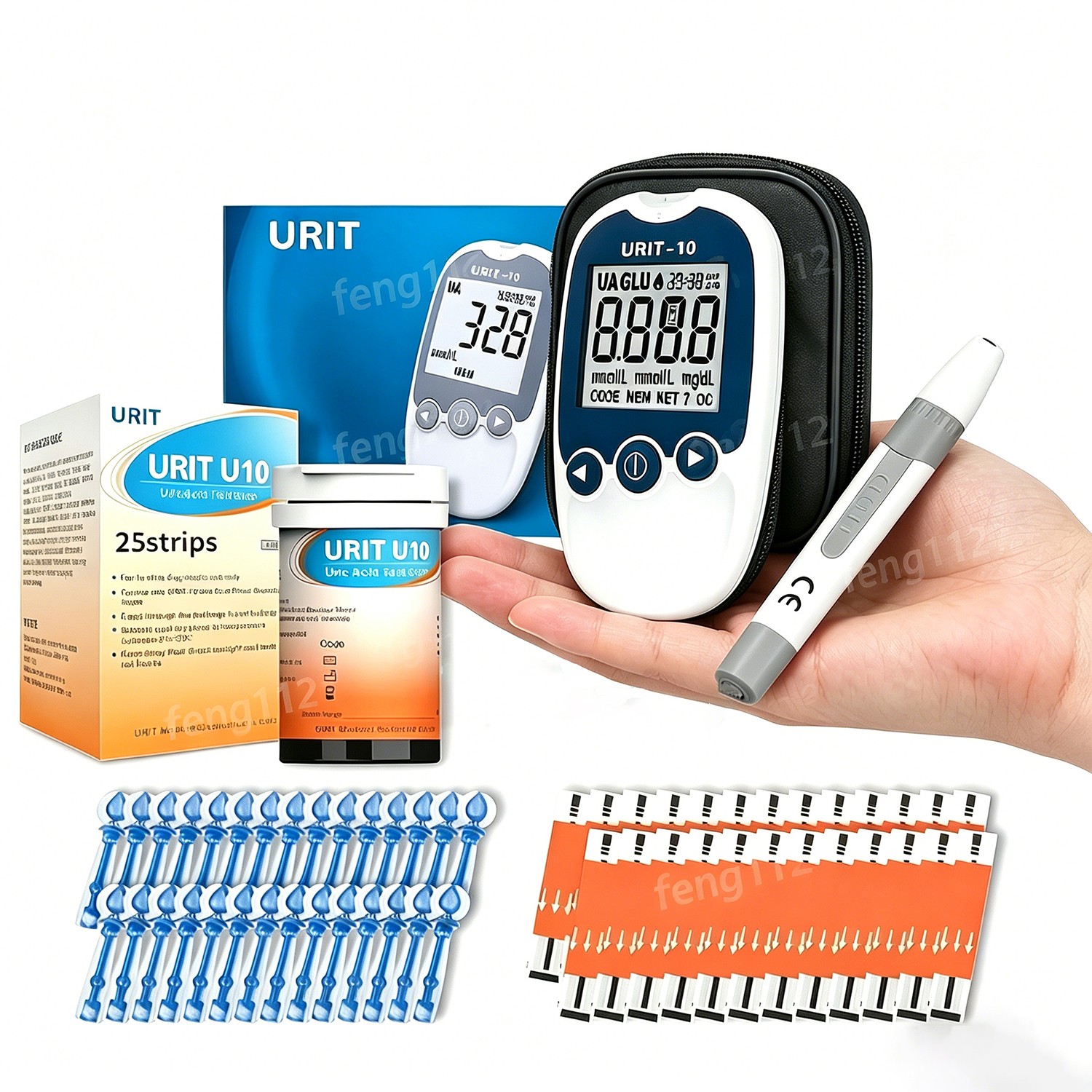 Uric Acid Test Kit, Home Meter with 25 Test Strips for Monitoring