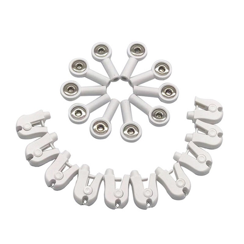 ECG/EKG Holter Clip Cable to Electrode Pad Connector,10Pcs Banana 4.0 to Snap/
